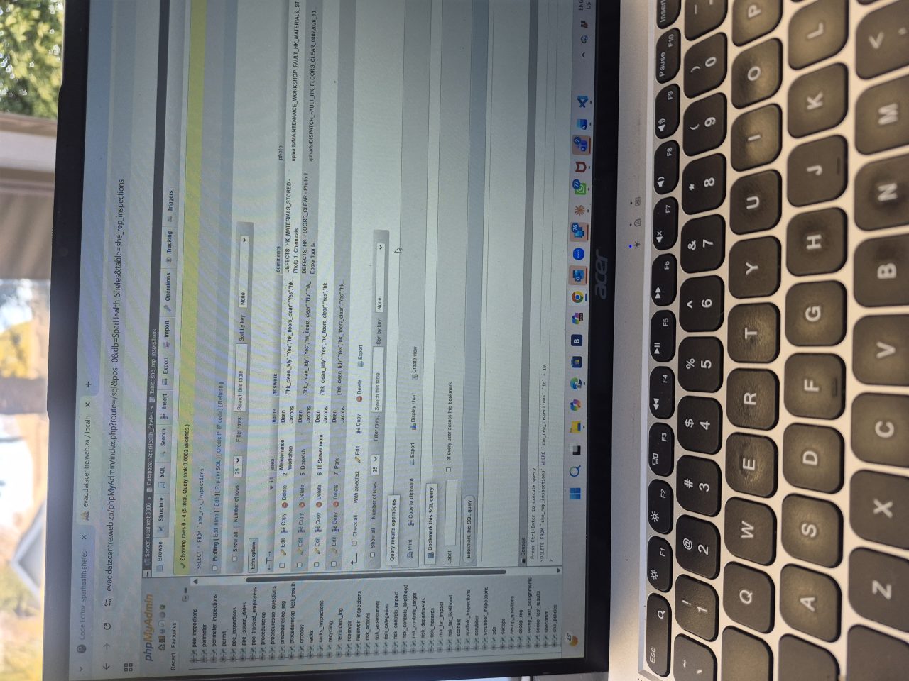 Reported fault photo